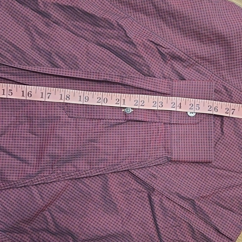 TED BAKER LONDON-Long Sleeve Button-Up Dress Shirt-Red Wine-Size 5(Slim XL) - Picture 17 of 17